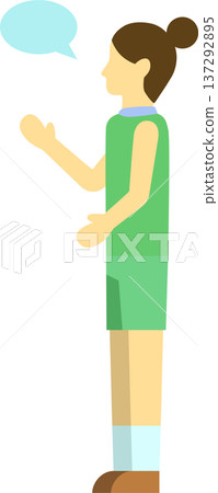 一位正在聊天的跑步者(女性)的插圖 一位正在聊天的跑步者(女性)的插圖 137292895