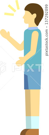 Illustration of a chatting male runner Illustration of a chatting male runner 137292899