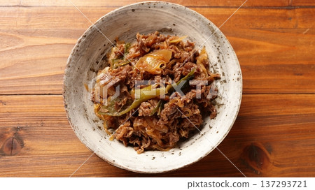 Boiled beef steak 137293721