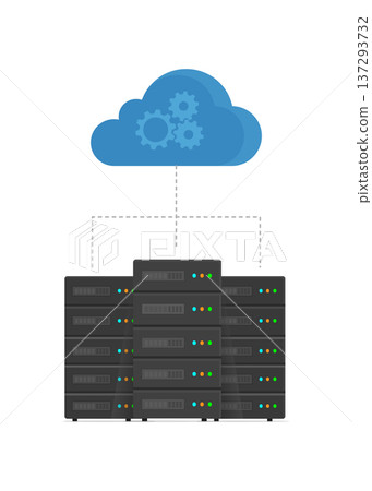 Cloud Computing Server Data Center Network Hub Stock Illustration. Cloud Computing Server Data Center Network Hub Stock Illustration. 137293732