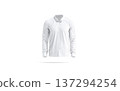 Blank white classic shirt mockup png, transparent background, 3d rendering. Empty elegant male clothing for office uniform or dress code mock up cut out. Clear button down or spread blouse template. 137294254