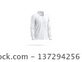 Blank white classic shirt mockup png, transparent background, 3d rendering. Empty elegant clothing for dress code mock up cut out. Clear classy garment with long sleeve for office outfit template. 137294256