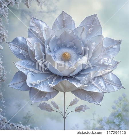 淡藍色和白色的夢幻花朵,柔和的光線,室內藝術 淡藍色和白色的夢幻花朵,柔和的光線,室內藝術 137294320