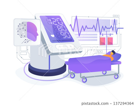 ICU Monitoring Robot abstract concept vector illustration. ICU Monitoring Robot abstract concept vector illustration. 137294364