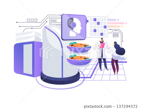 Hospital Logistics Robot abstract concept vector illustration. 137294372