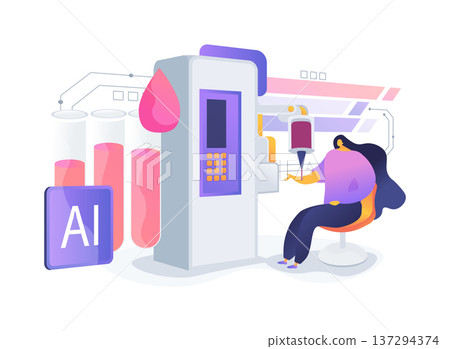 Robotic Blood Sampling Device abstract concept vector illustration. 137294374