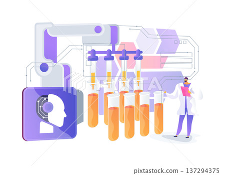 Lab Pipetting Robot abstract concept vector illustration. 137294375