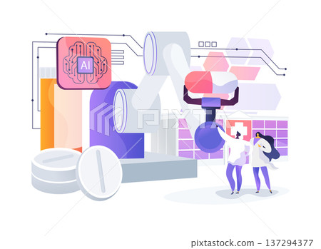 Robotic Pharmacy Dispenser abstract concept vector illustration. 137294377