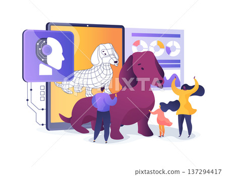 Smart Companion Robot Pet abstract concept vector illustration. Smart Companion Robot Pet abstract concept vector illustration. 137294417