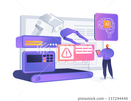 AI-Driven Predictive Maintenance abstract concept vector illustration. AI-Driven Predictive Maintenance abstract concept vector illustration. 137294440