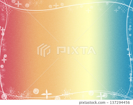 Gradient hand-drawn flower frame Gradient hand-drawn flower frame 137294456