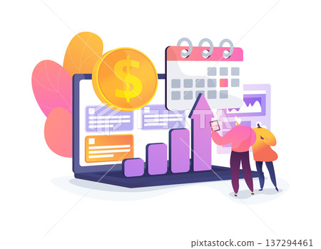 Retirement Budget Planner abstract concept vector illustration. 137294461