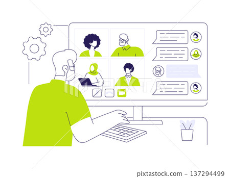 Conferencing app abstract concept vector illustration. Conferencing app abstract concept vector illustration. 137294499