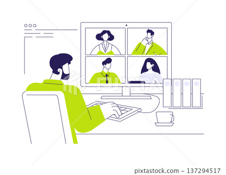 Video conferencing software abstract concept vector illustration. 137294517