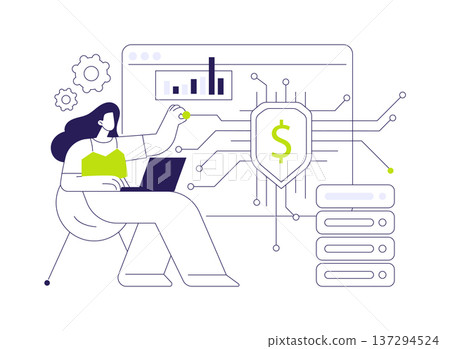 Applications in banking and finance abstract concept vector illustration. 137294524