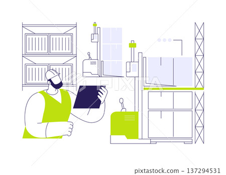 Automated forklift abstract concept vector illustration. Automated forklift abstract concept vector illustration. 137294531
