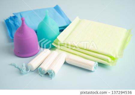 Sanitary hygiene set for woman menstrual period cycle protection. Sanitary hygiene set for woman menstrual period cycle protection. 137294536