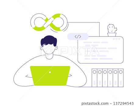 Collaborative framework abstract concept vector illustration. 137294543