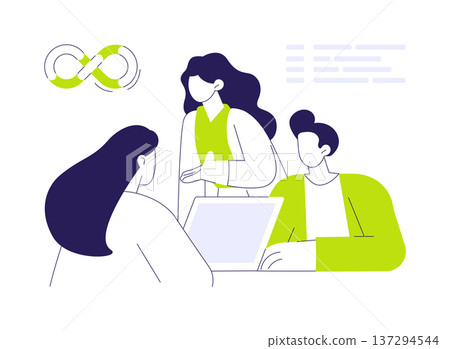 DevSecOps workflow abstract concept vector illustration. 137294544