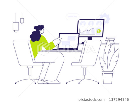 Crypto community manager abstract concept vector illustration. 137294546