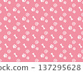 狗爪和骨頭無縫圖案背景_粉紅色 137295628