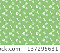 狗爪和骨頭無縫圖案背景_綠色 137295631