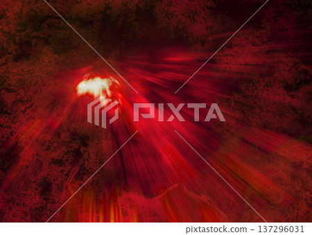 A divine momentary scene of a laser electronic weapon exploding red, foreshadowing the end of the human world. A divine momentary scene of a laser electronic weapon exploding red, foreshadowing the end of the human world. 137296031