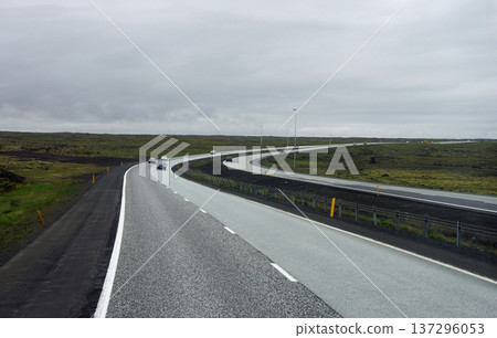 A road through the Icelandic wilderness A road through the Icelandic wilderness 137296053