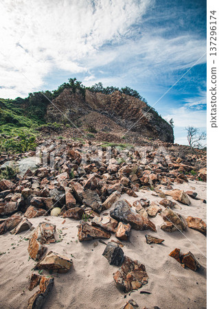 Rocky coast and cliff landscape Rocky coast and cliff landscape 137296174