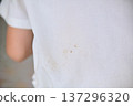 dirty stain on kid shirt in school for cleaning idea concept 137296320