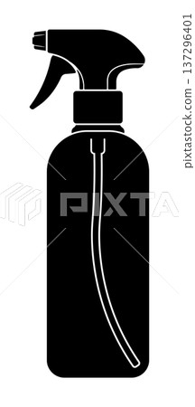 Black spray bottle icon, without background 137296401
