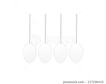 Hanging Easter Egg Ornaments Isolated on White Hanging Easter Egg Ornaments Isolated on White 137296410