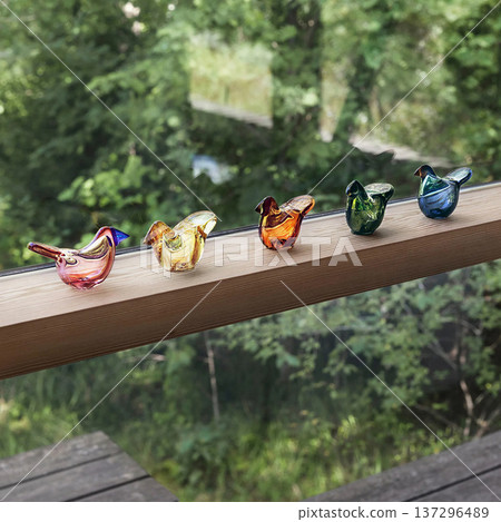 Colorful Easter Bird Figurines Colorful Easter Bird Figurines 137296489