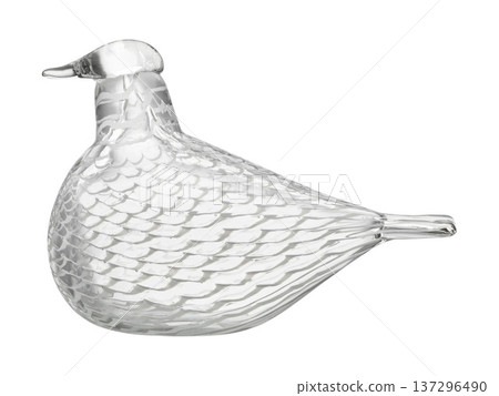 Crystal Bird Figurine Isolated on White 137296490