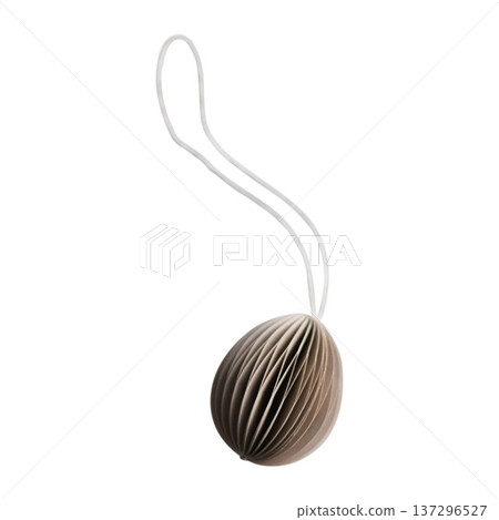 Brown Paper Egg Ornament Isolated on White Brown Paper Egg Ornament Isolated on White 137296527