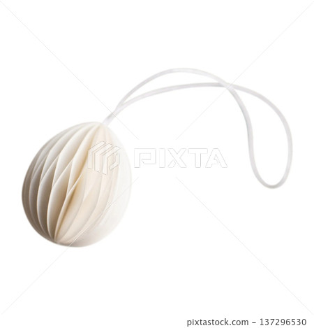white Paper Egg Ornament Isolated on White 137296530