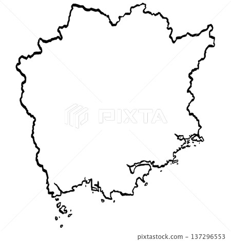 岡山縣地圖插圖（筆觸風格） 137296553