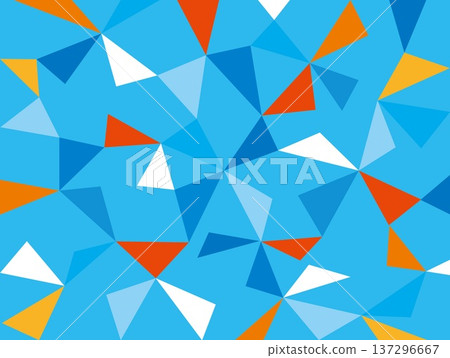 Geometric pattern, triangles, blue, orange Geometric pattern, triangles, blue, orange 137296667