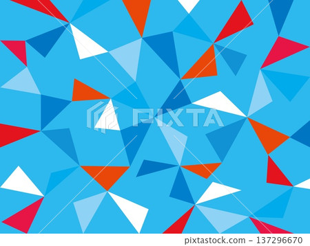 Geometric pattern, triangles, blue, orange Geometric pattern, triangles, blue, orange 137296670