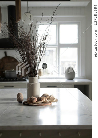 Decorated Branches on Easter Table Decorated Branches on Easter Table 137296694