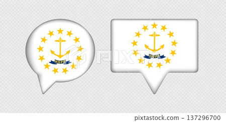 Flag of Rhode Island State in Speech Bubble. 137296700