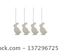 Hanging Rabbit Ornament Isolated on White 137296725
