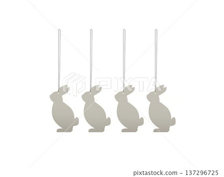 Hanging Rabbit Ornament Isolated on White Hanging Rabbit Ornament Isolated on White 137296725
