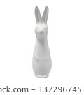 Porcelain Easter Rabbit Isolated on White Background 137296745