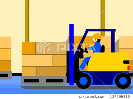 Forklift operation 137296816