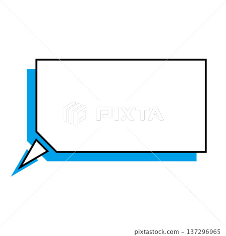 Horizontally deformed pentagon speech bubble simple illustration 137296965
