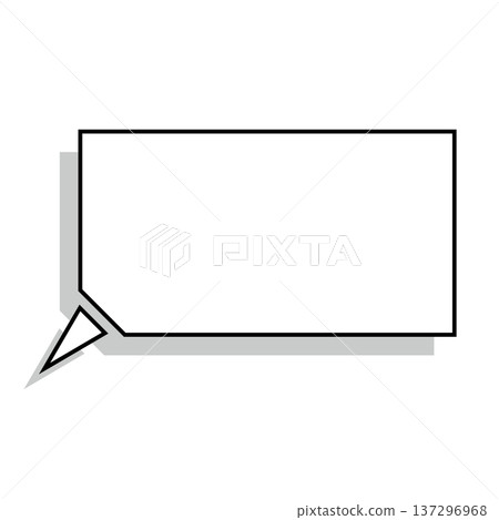 水平變形的五邊形對話框簡圖 137296968