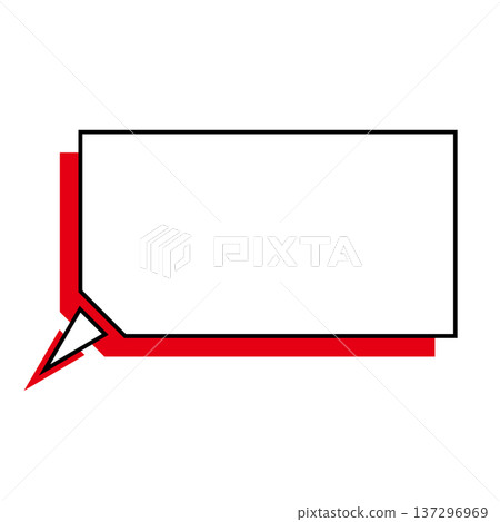 水平變形的五邊形對話框簡圖 137296969