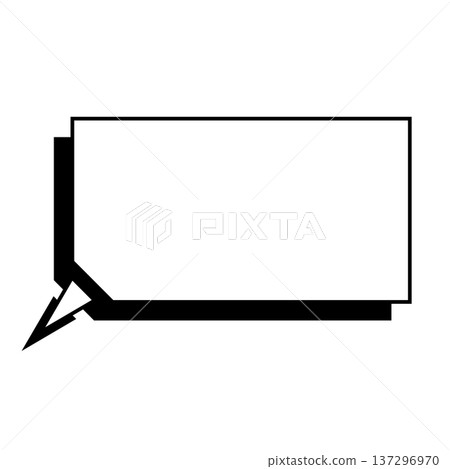 水平變形的五邊形對話框簡圖 137296970