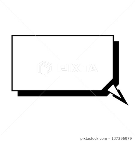 Horizontally deformed pentagon speech bubble simple illustration 137296979